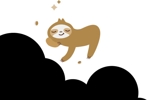 Sleeping sloth on a moon